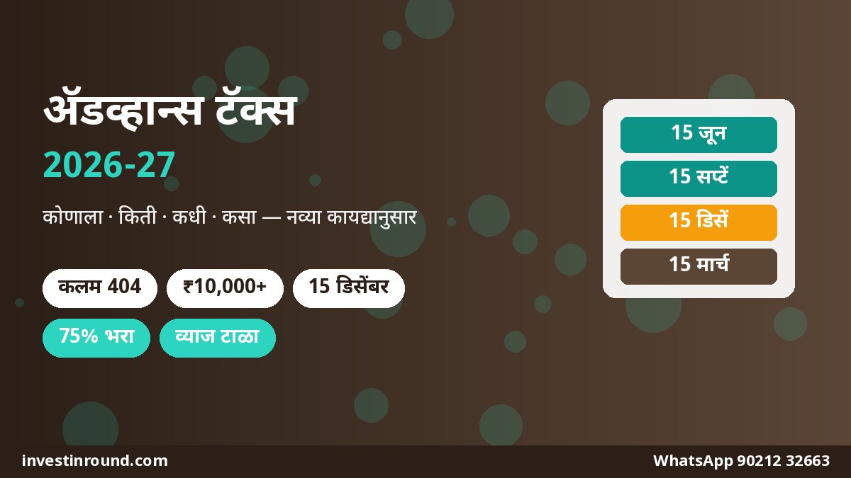 ॲडव्हान्स टॅक्स 2026-27 हप्ते 15 डिसेंबर कलम 404 कोणाला भरायचा मराठी